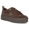 Women's leather platform sneakers, brown, Filippo DP3533