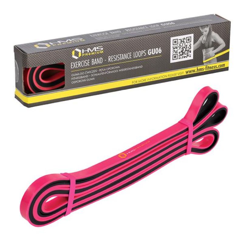 Exercise rubber HMS PINK-BLACK GU06 13x5x2250 mm Accessories/Training equipment Your Sports Performance