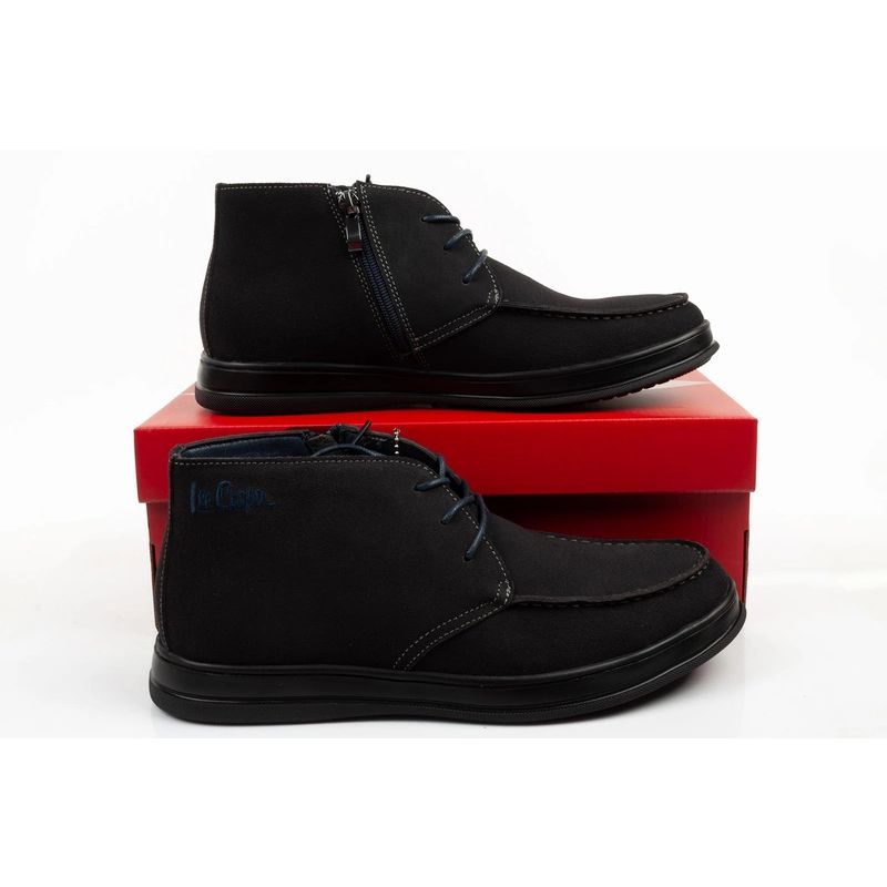 Lee Cooper men's shoes elegant leather ankle boots with zipper