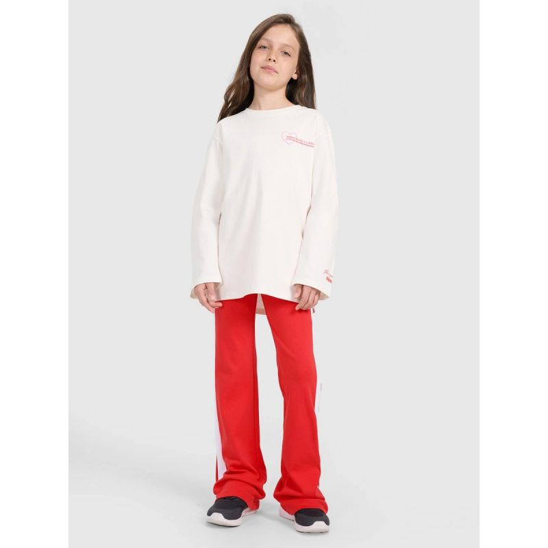 Oversized longsleeve with print for girls 4F 4FJRAW25TLONF589-11S 4f
