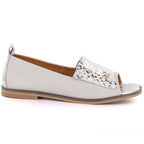 Women's leather open-toe shoes in beige Potocki JE19397 Potocki