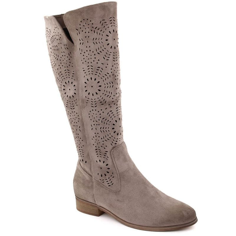 Women's boots, suede, insulated, openwork, khaki, Potocki 12522 To be categorized Your Sports Performance
