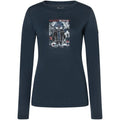 Women’s long-sleeve thermal shirt SUPER.NATURAL W Crazy Mouse LS navy blue