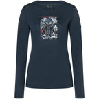 Women’s long-sleeve thermal shirt SUPER.NATURAL W Crazy Mouse LS navy blue