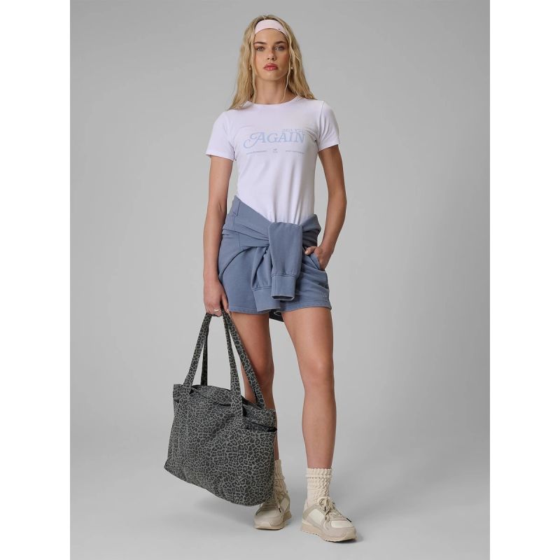 Women's slim T-shirt with print 4F 4FRAW26TTSHF4373-10S