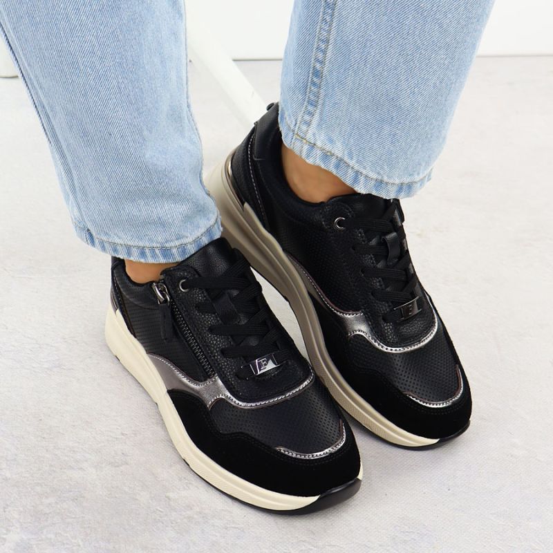 Women's black leather metallic shoes Filippo DP7105/25 Footwear Your Sports Performance