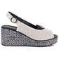 Women's leather wedge sandals with openwork beige S.Barski 7010 S.Barski