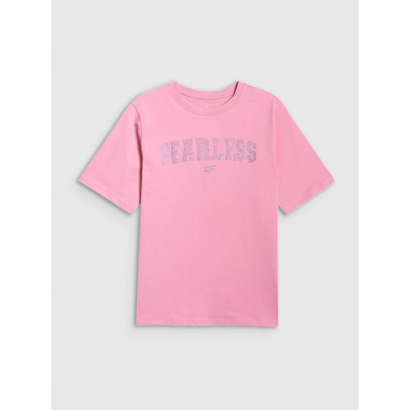Girls' loose T-shirt with print 4F 4FJRSS26TTSHF3453-56S 4f