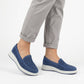 Women's openwork platform shoes blue Sergio Leone MK097H Sergio Leone