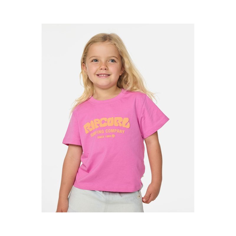 RIP CURL Surf Puff Relaxed Tee - Girl Pink