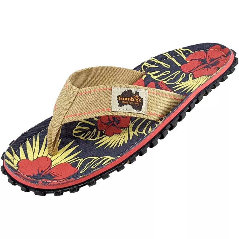 Gumbies Islander Denim Hibiscus Flip-Flops GU-FFISL109 Footwear/Lifestyle/Gumbies Your Sports Performance