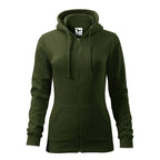 Women's Trendy Zipper Sweatshirt (Military) In preparation Your Sports Performance