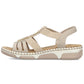 Women's beige wedge sandals Rieker 66201-62 Rieker