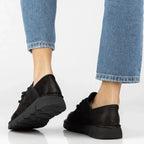 Women's wide leather shoes, black Filippo DP8180/26