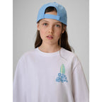 Girls' loose T-shirt with print 4F 4FJRSS26TTSHF3980-11S