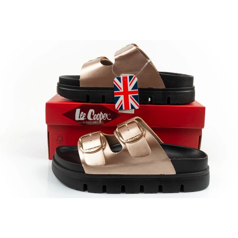 Lee Cooper shoes women's slippers gold comfortable platform fashionable Lee Cooper