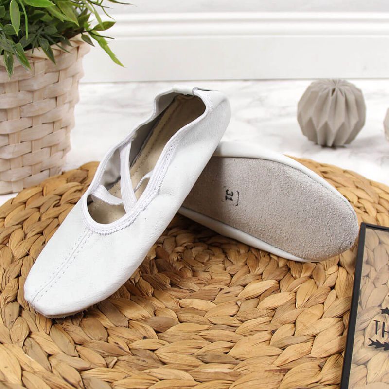 Leather ballet shoes with white elastic bands Jr Nazo Footwear/Lifestyle Your Sports Performance