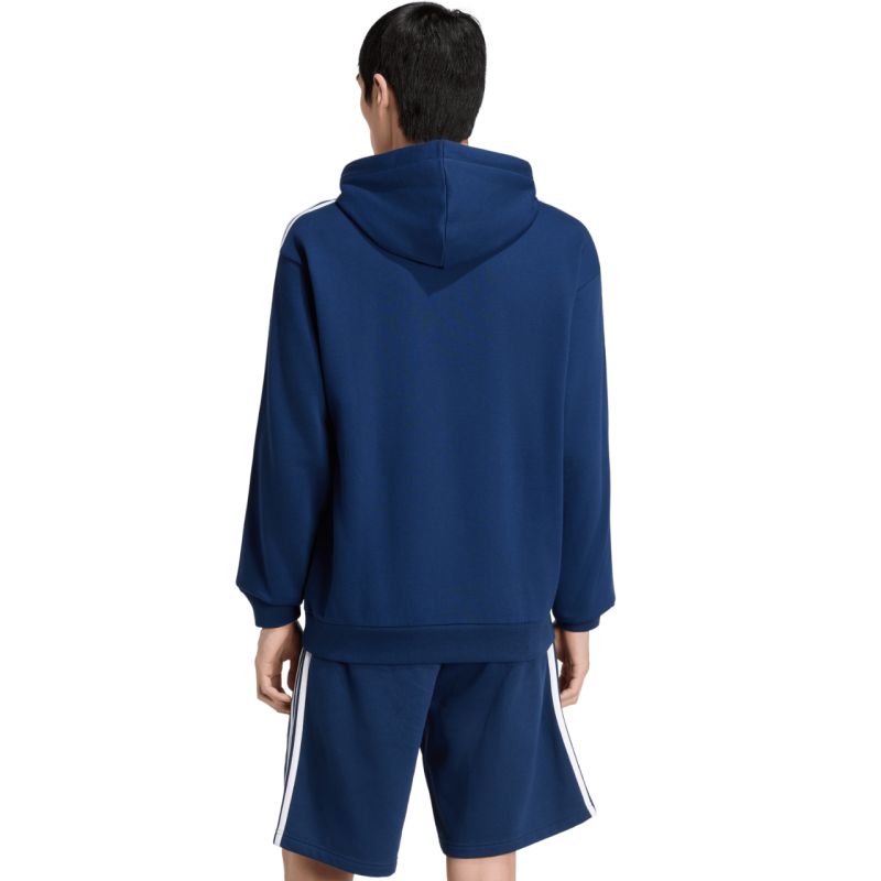 Men's adidas Essentials 3-Stripes French Terry Hoodie Navy Blue KY4203