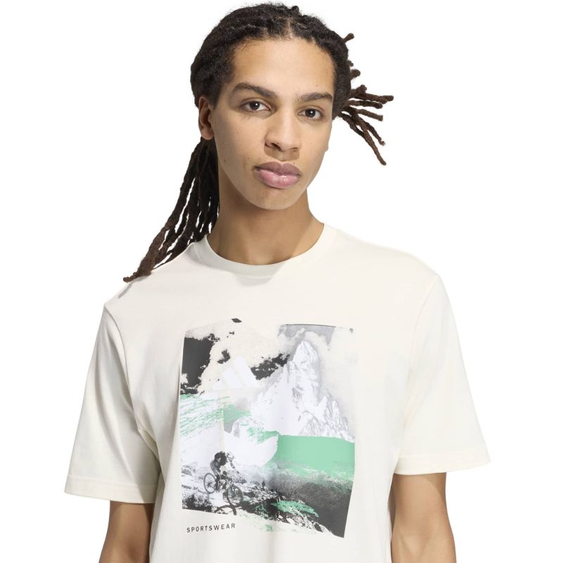 Men's adidas Memories of Sport Outdoor Graphic T-shirt Cream KC7095
