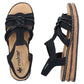Women's black elastic strap sandals Rieker 62969-00 Rieker