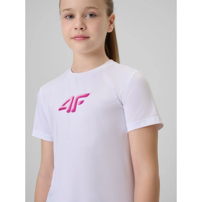 Girls' quick-drying sports T-shirt 4F 4FJRSS26TFTSF2388-10S
