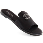 Comfortable flip-flops with rhinestones S.Barski W OLI258A, black Footwear/Lifestyle/S.Barski Your Sports Performance