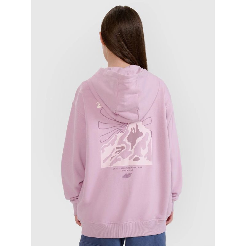 Girls' sweatshirt with a hood, 4F 4FJWSS25TSWSF1482-52S *Kategoria tymczasowa Your Sports Performance