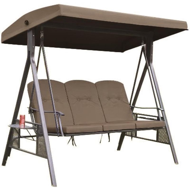 GARDEN AND BALCONY PATIO SWING 3 SEATS BROWN Dom I Ogród/Huśtawki Your Sports Performance