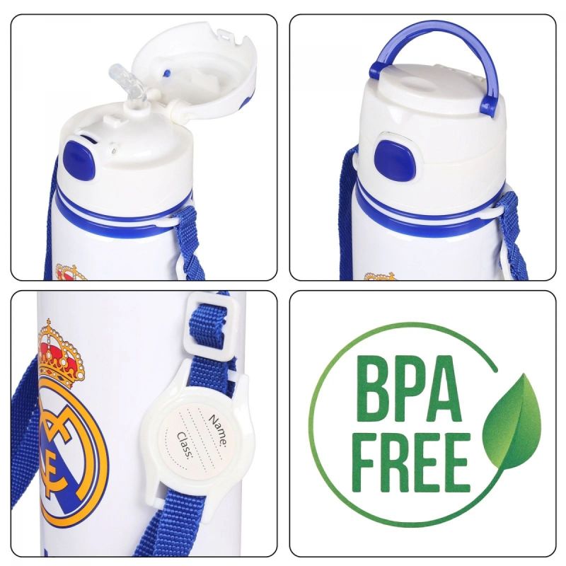 Real Madrid Aluminum Bottle with Mouthpiece and Strap 600 ml RM00005 To be categorized Your Sports Performance