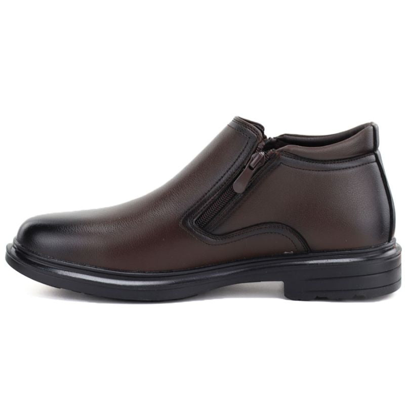 Men's brown ankle boots with zippers McKeylor 85229