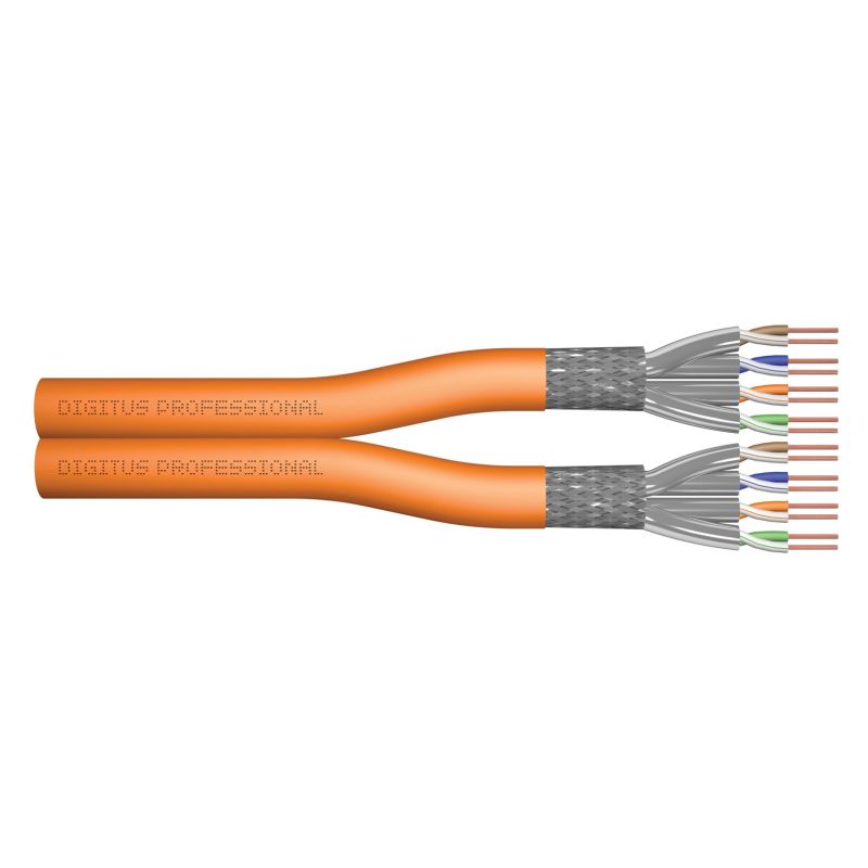 DIGITUS Duplex Installation Cable Cat.7, S/FTP, Dca, AWG 23/1, LSOH, 500m, Orange, Reel Kable, gniazda i wtyki/Kable sieciowe Your Sports Performance