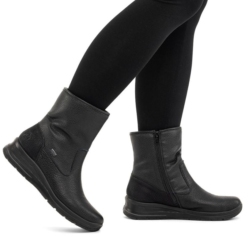 Rieker L7760-00 women's waterproof black ankle boots