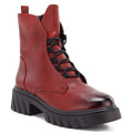 Women’s Red Block-Heel Platform Ankle Boots Jezzi MR2502-9