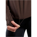 Women’s Odlo ESSENTIAL THERMAL Mid Layer Half-Zip Sweatshirt, brown