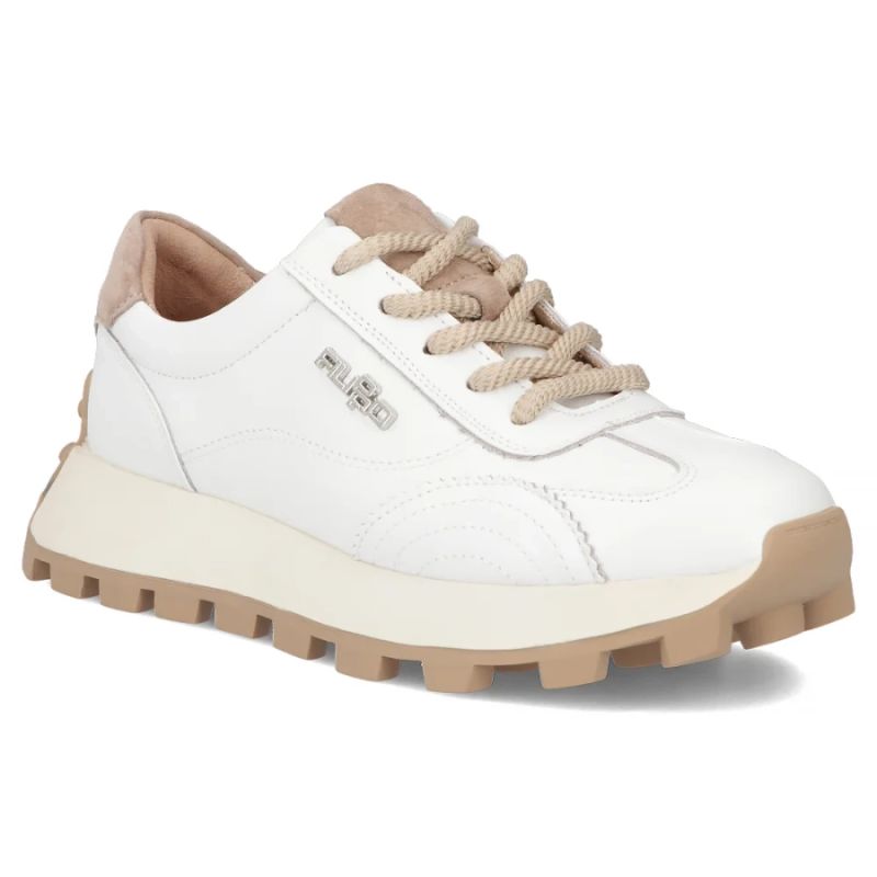 Leather platform sneakers, white, Filippo DP7498