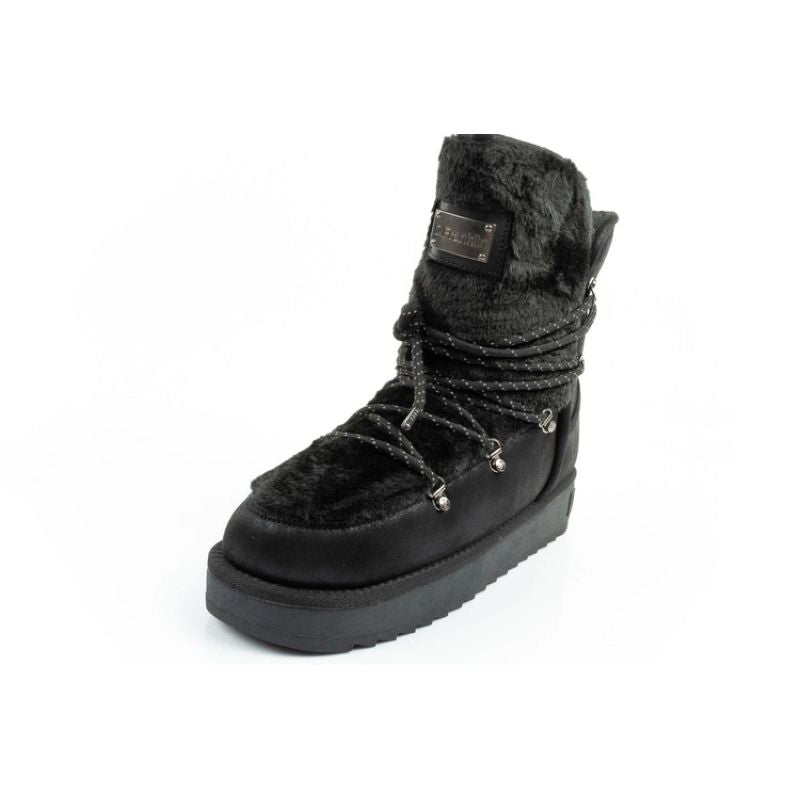 D.Franklin women's winter snow boots, fashionable fur lining, black D.Franklin