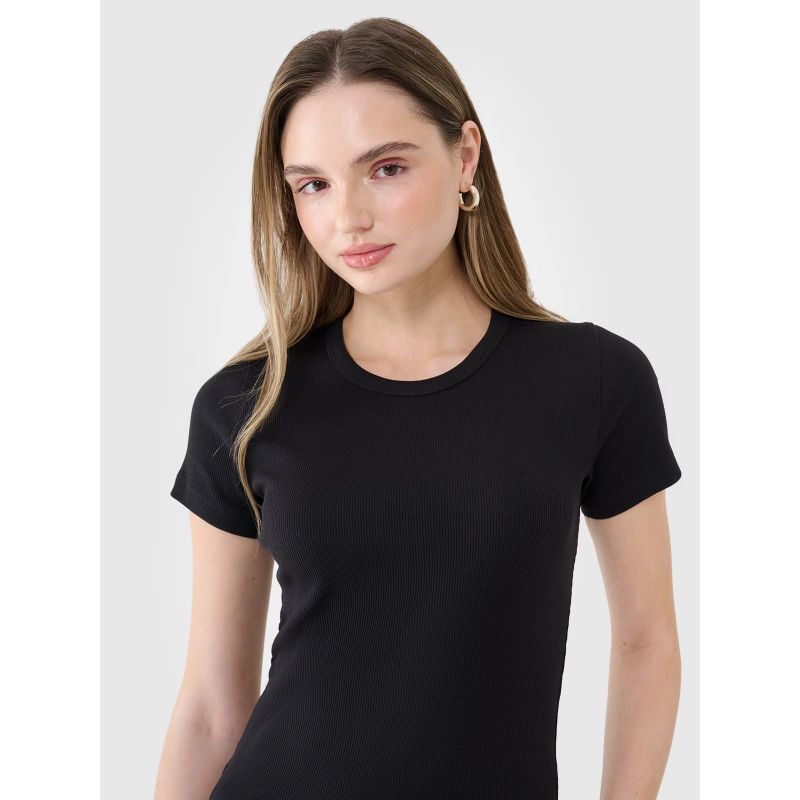 Women's slim ribbed t-shirt 4F 4FWSS25TTSHF1968-20S *Kategoria tymczasowa Your Sports Performance