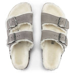 Birkenstock Arizona Shearling Stone Coin Women's/Men's Insulated Flip-Flops Suede with Lambswool Regular Wide (1017402) Footwear/Lifestyle/Birkenstock/Klapki/chodaki Birkenstock