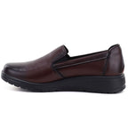 Women's leather wedge slip-on shoes, burgundy, Potocki JE19505