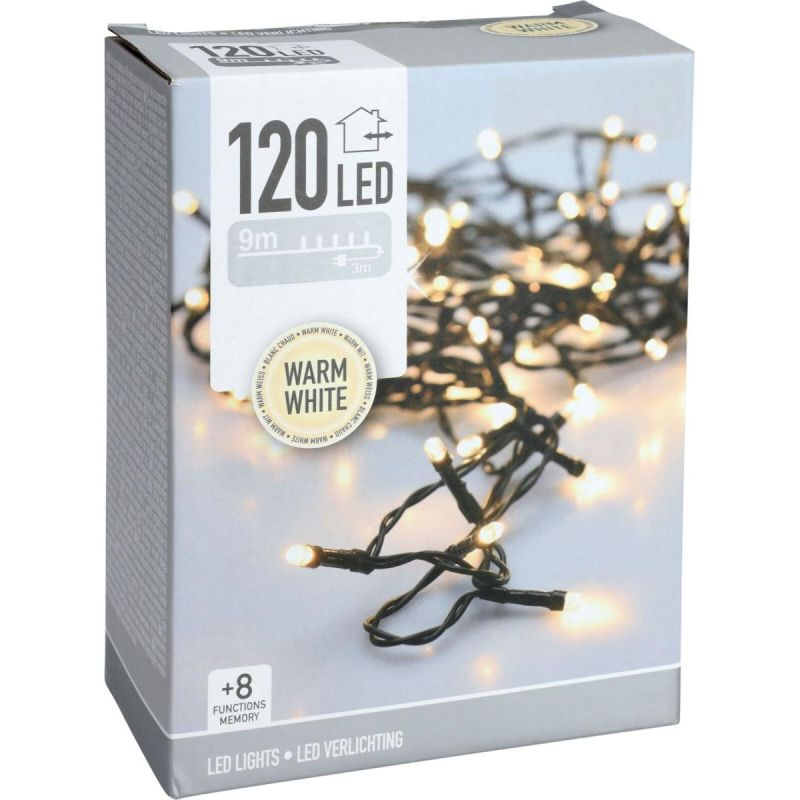 CHRISTMAS TREE LIGHTS LIGHT CHAIN 120 LED TIMER WARM WHITE Home and Garden/Equipment Your Sports Performance