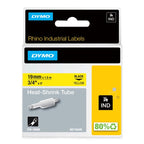 RHINO 19x1.5 heat shrink tape with black and yellow print Auto ID/Etykiety samoprzylepne Your Sports Performance