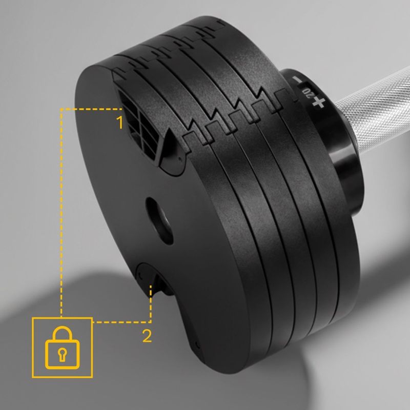REBEL ACTIVE ADJUSTABLE CAST IRON DUMBBELL AUTOMATIC 36KG, 2KG STROKE RBA-2332-36 To be categorized Your Sports Performance