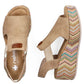 Women's beige wedge sandals Rieker 69472-60 Rieker