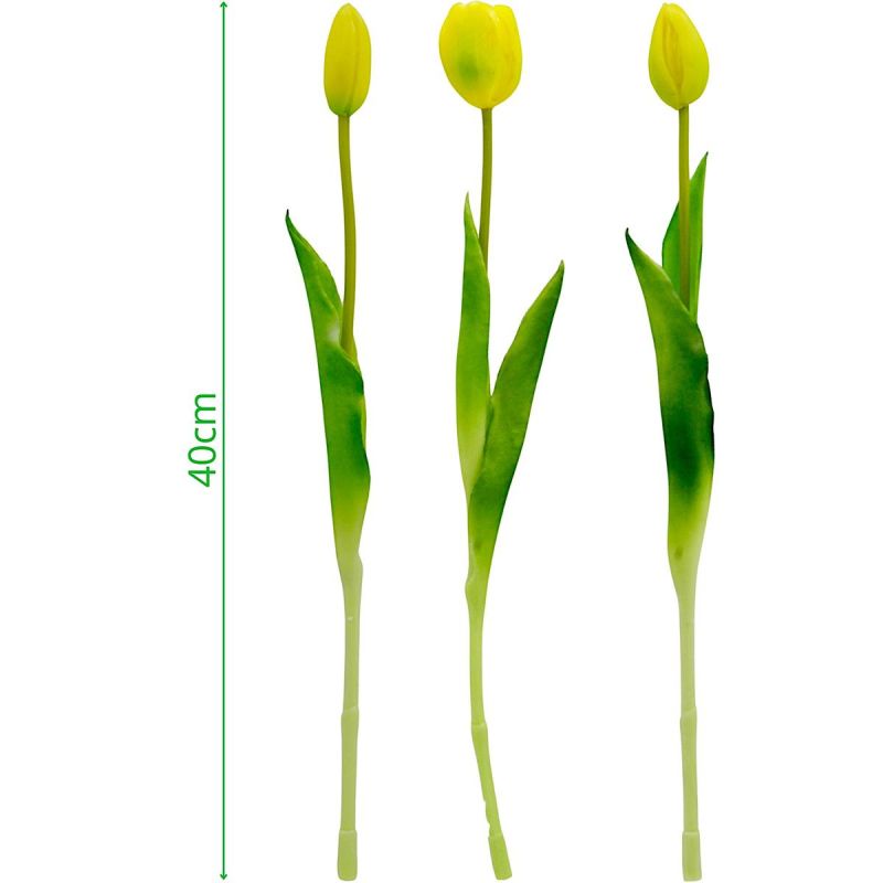 BOUQUET OF 5 YELLOW TULIPS 39 CM LIKE LIFE SPRING DECORATION Home and Garden/Equipment Your Sports Performance