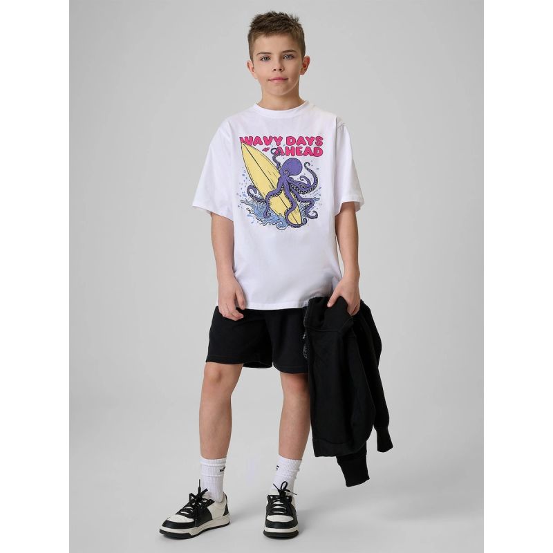 Boy's cotton T-shirt 4F 4FJRSS26TTSHM3904-10S