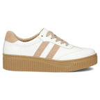 Women's leather suede platform shoes, white Filippo DP6776