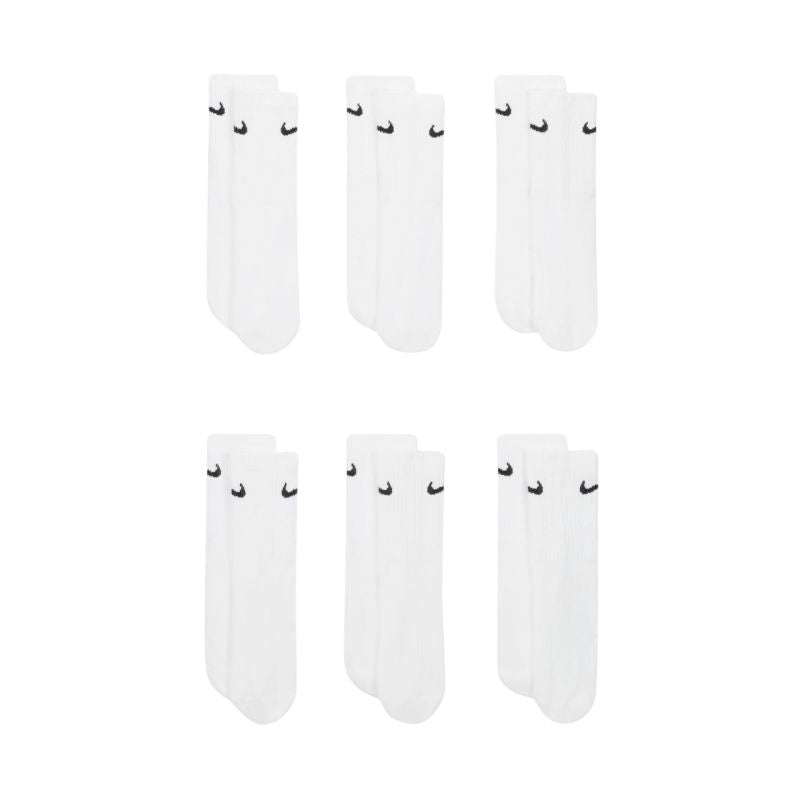 Nike Everyday Cush Crew Kids Socks 6 Pairs White SX6910 100