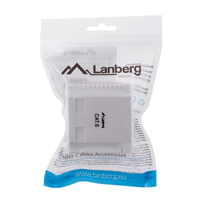 Lanberg OU6-0002-W surface-mounted socket (RJ-45; UTP; white) Kable, gniazda i wtyki/Puszki wyposażone Your Sports Performance