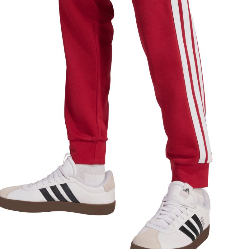 Men's adidas Essential 3-Stripes French Terry Burgundy Pants KR2702