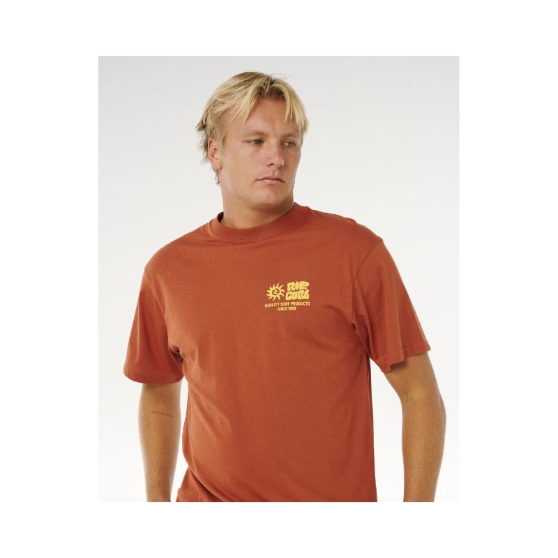 Men's RIP CURL Pacific Rinse Glass Off Tee Brown
